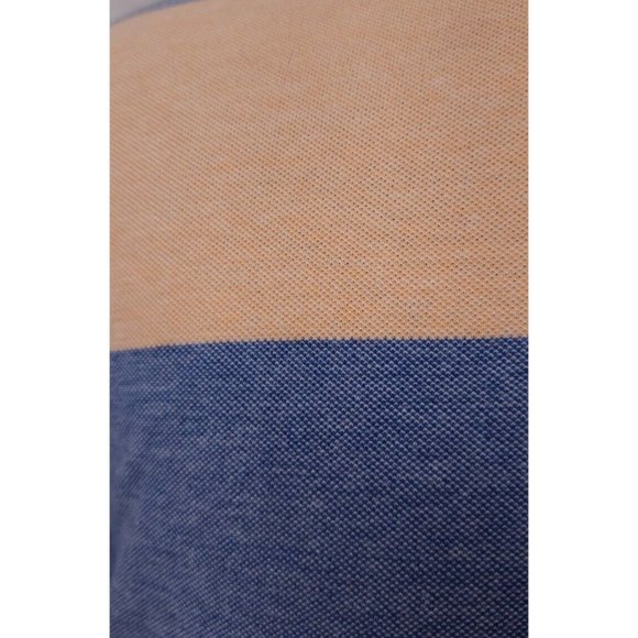 Chaps Natural Stretch Mens XL orange Blue Striped Short Sleeve Logo Polo Shirt - Picture 3 of 12